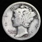 Image of 1925-P MERCURY DIME / CIRCULATED GRADE GOOD / VERY GOOD 90% SILVER COIN