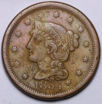 Image of 1854 Large Cent 