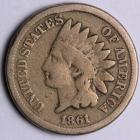 Image of 1861 Copper-Nickel Indian Cent GOOD+