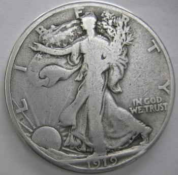 Image of 1919 Walking Liberty Half Dollar VG